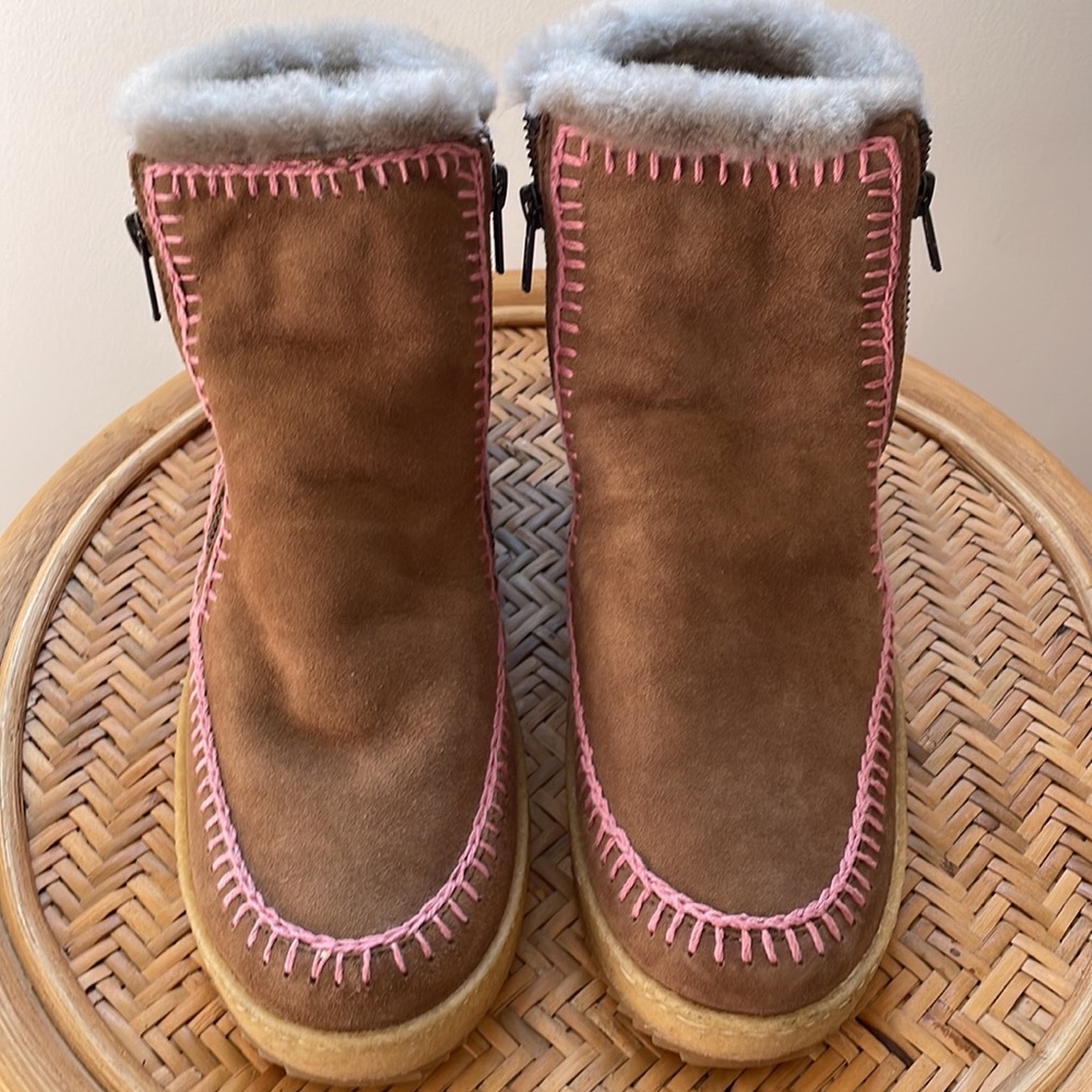 Anthropologie Laidback London Wedge shearling bootie